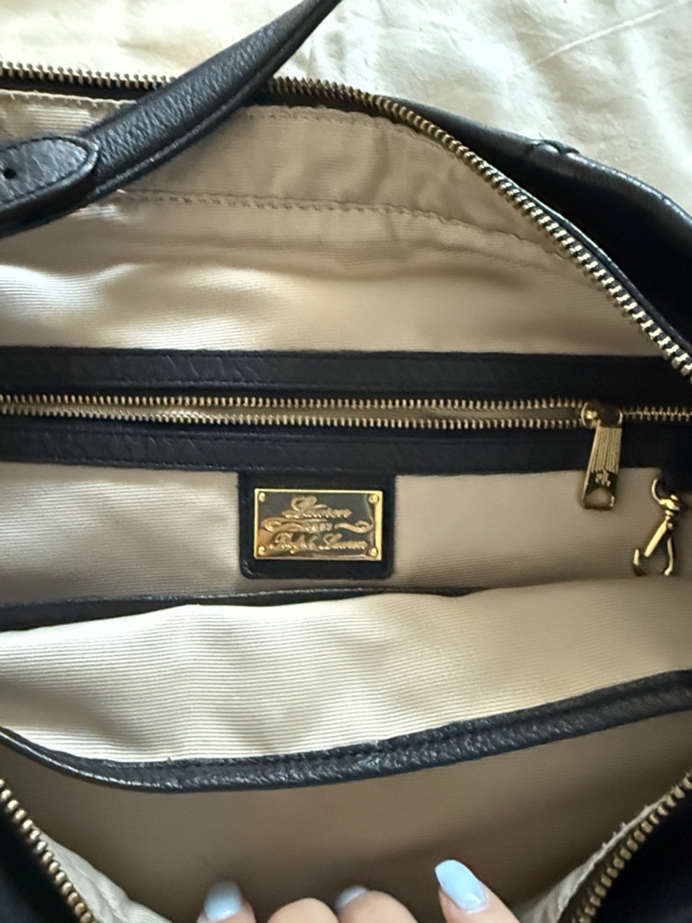 Lauren Ralph Lauren Black Leather Fringe Hobo Bag - Picture 2 of 7